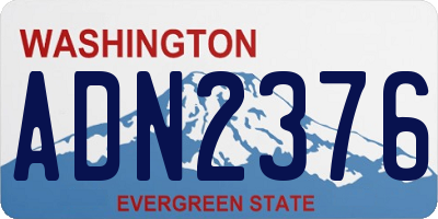 WA license plate ADN2376