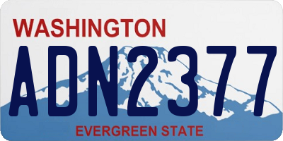 WA license plate ADN2377