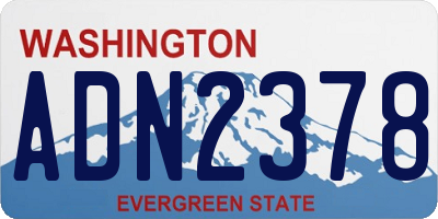 WA license plate ADN2378