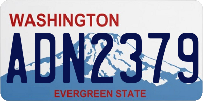 WA license plate ADN2379
