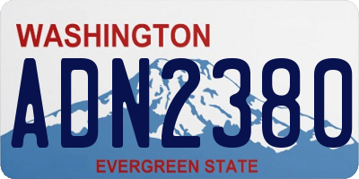 WA license plate ADN2380