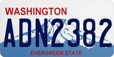 WA license plate ADN2382