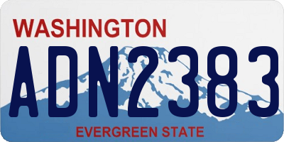 WA license plate ADN2383