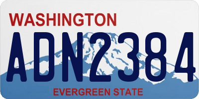 WA license plate ADN2384