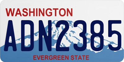 WA license plate ADN2385