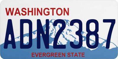 WA license plate ADN2387