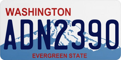 WA license plate ADN2390
