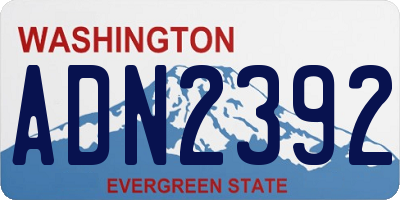 WA license plate ADN2392
