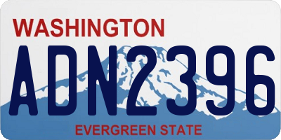 WA license plate ADN2396