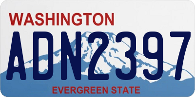 WA license plate ADN2397