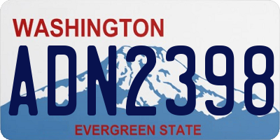 WA license plate ADN2398