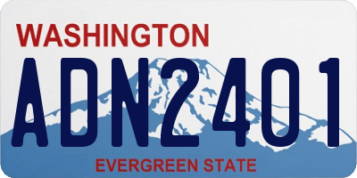WA license plate ADN2401