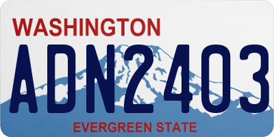 WA license plate ADN2403