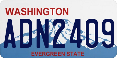 WA license plate ADN2409