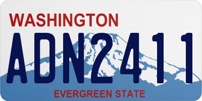 WA license plate ADN2411