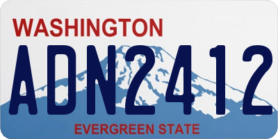 WA license plate ADN2412