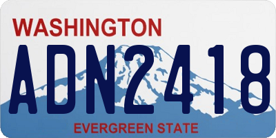 WA license plate ADN2418