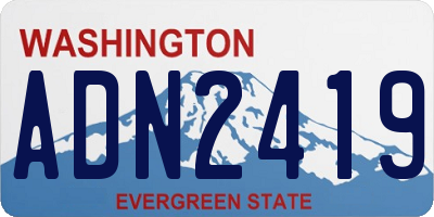 WA license plate ADN2419