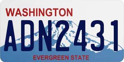 WA license plate ADN2431
