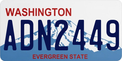 WA license plate ADN2449