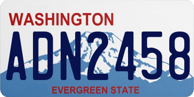 WA license plate ADN2458