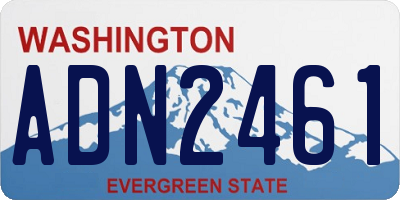 WA license plate ADN2461