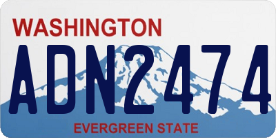 WA license plate ADN2474