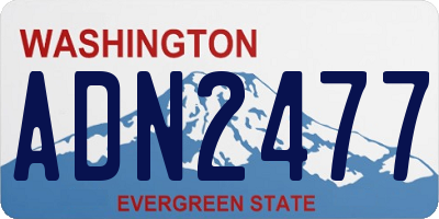 WA license plate ADN2477