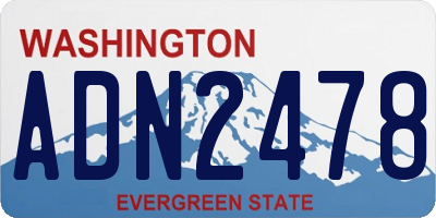WA license plate ADN2478