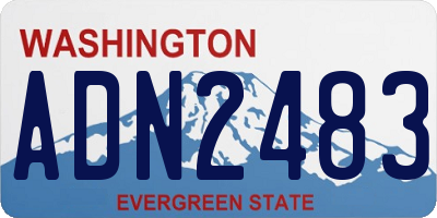 WA license plate ADN2483
