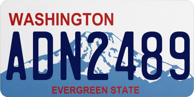 WA license plate ADN2489