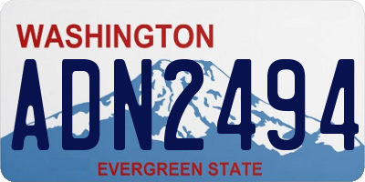 WA license plate ADN2494