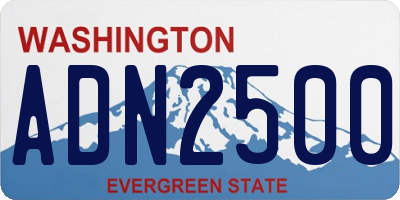 WA license plate ADN2500