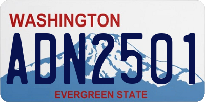 WA license plate ADN2501