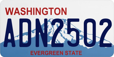 WA license plate ADN2502