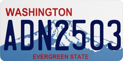 WA license plate ADN2503