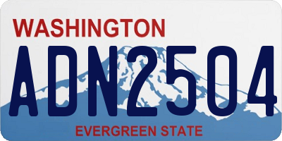WA license plate ADN2504