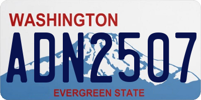 WA license plate ADN2507