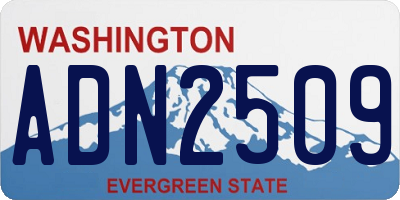 WA license plate ADN2509