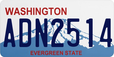 WA license plate ADN2514