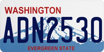 WA license plate ADN2530