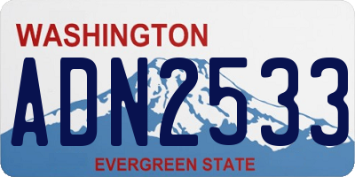 WA license plate ADN2533