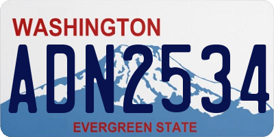 WA license plate ADN2534