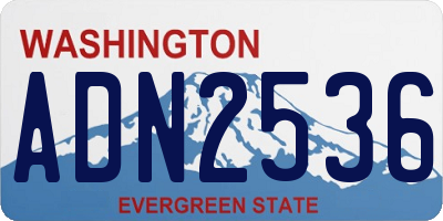 WA license plate ADN2536