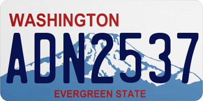 WA license plate ADN2537