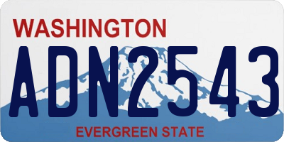 WA license plate ADN2543