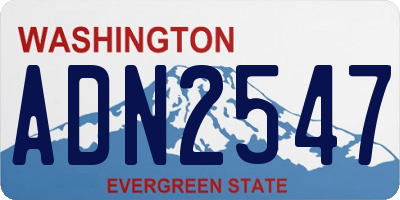 WA license plate ADN2547