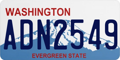 WA license plate ADN2549