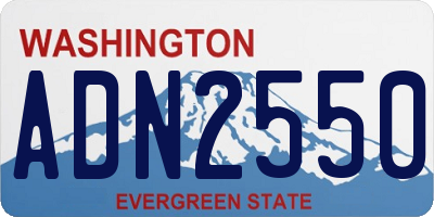 WA license plate ADN2550