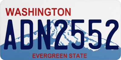 WA license plate ADN2552